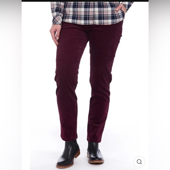 BARBOUR Essential Maroon Purpleish Cord Chinos Size 4 - Picture 1 of 14